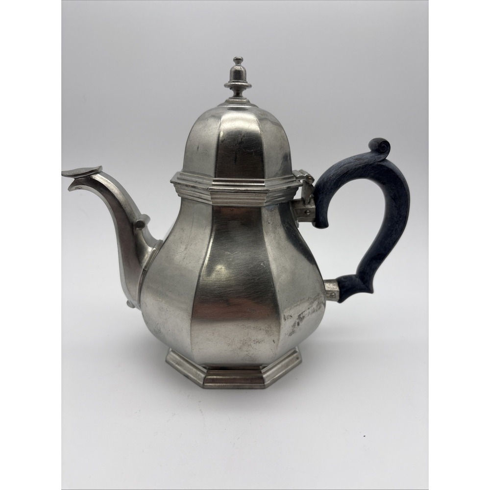 Gorham Silver Pewter 8" T Coffee Pot Teapot Vintage Octette Pattern PH2